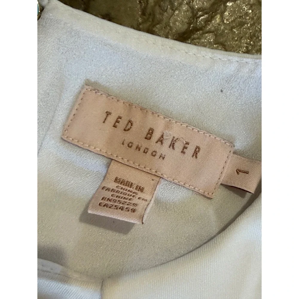 Ted Baker London Floral Skater Dress White haylinn woodland Kentucky derby M L 4 - Picture 8 of 10